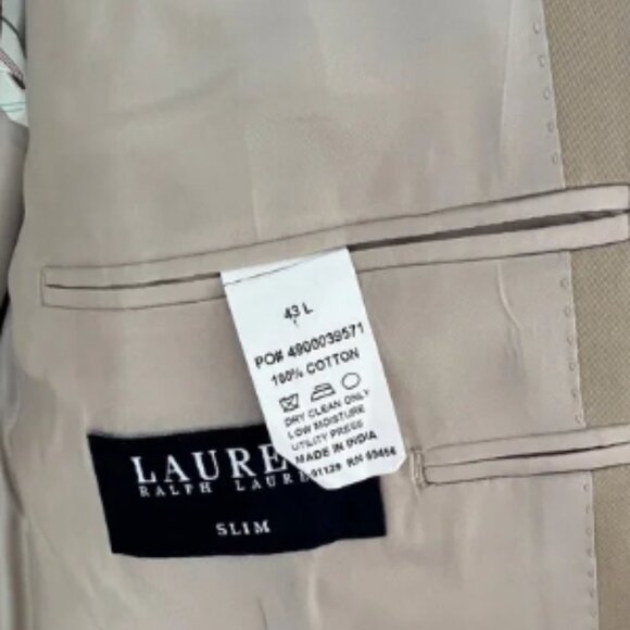 Timeless Classic Ralph Lauren Polo Slim Fit Men's Khaki Beige Blazer Size 43L - Picture 2 of 6